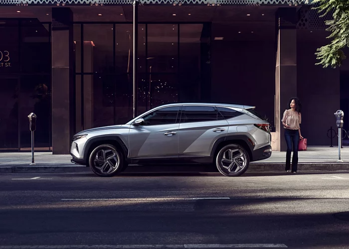 A parked used Hyundai Tucson