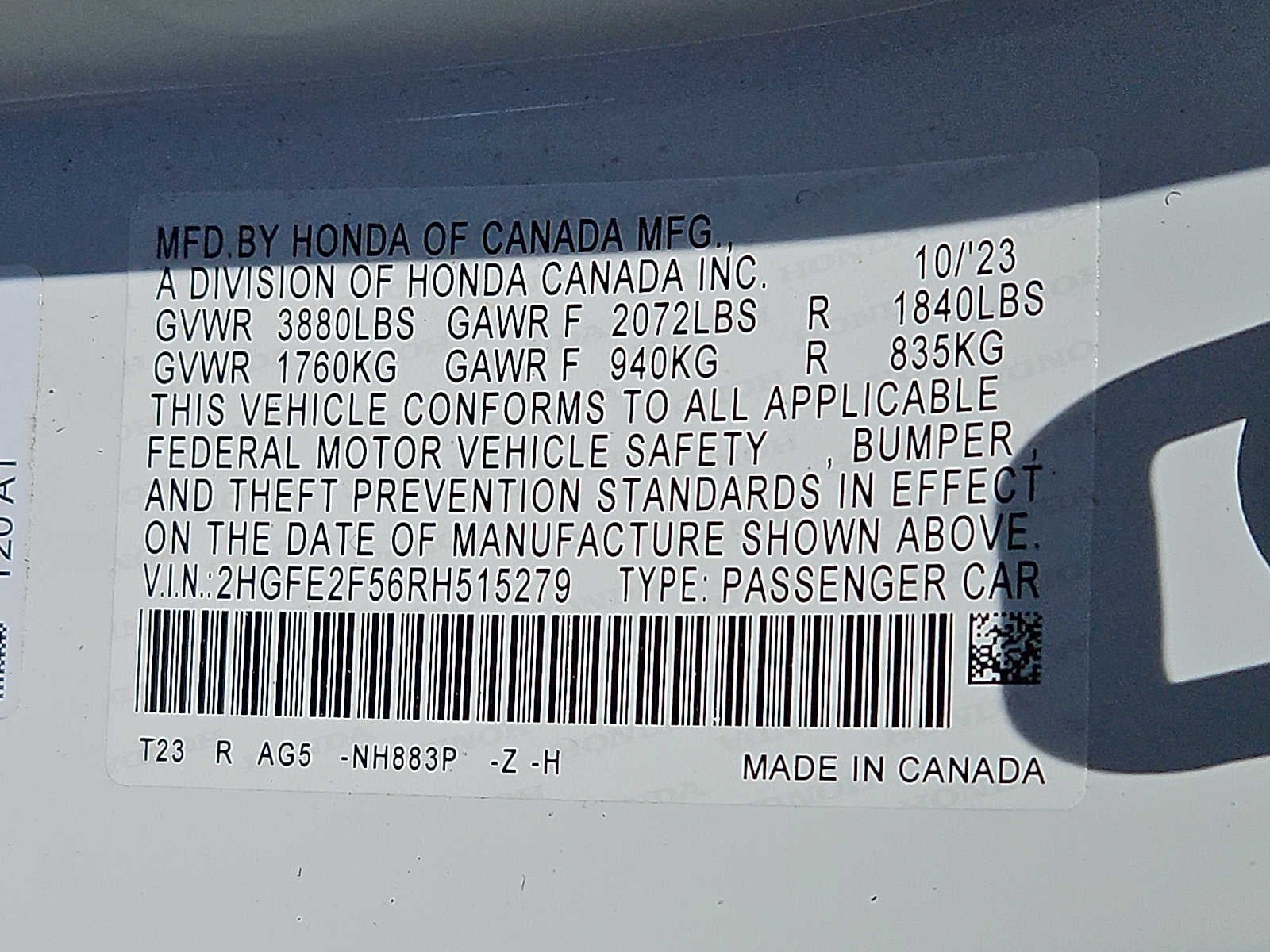 2024 Honda Civic Sport