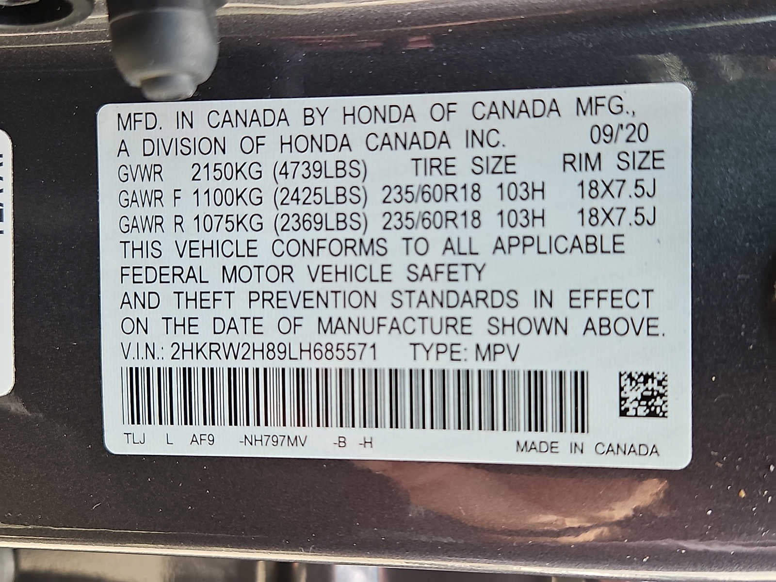 2020 Honda CR-V EX-L