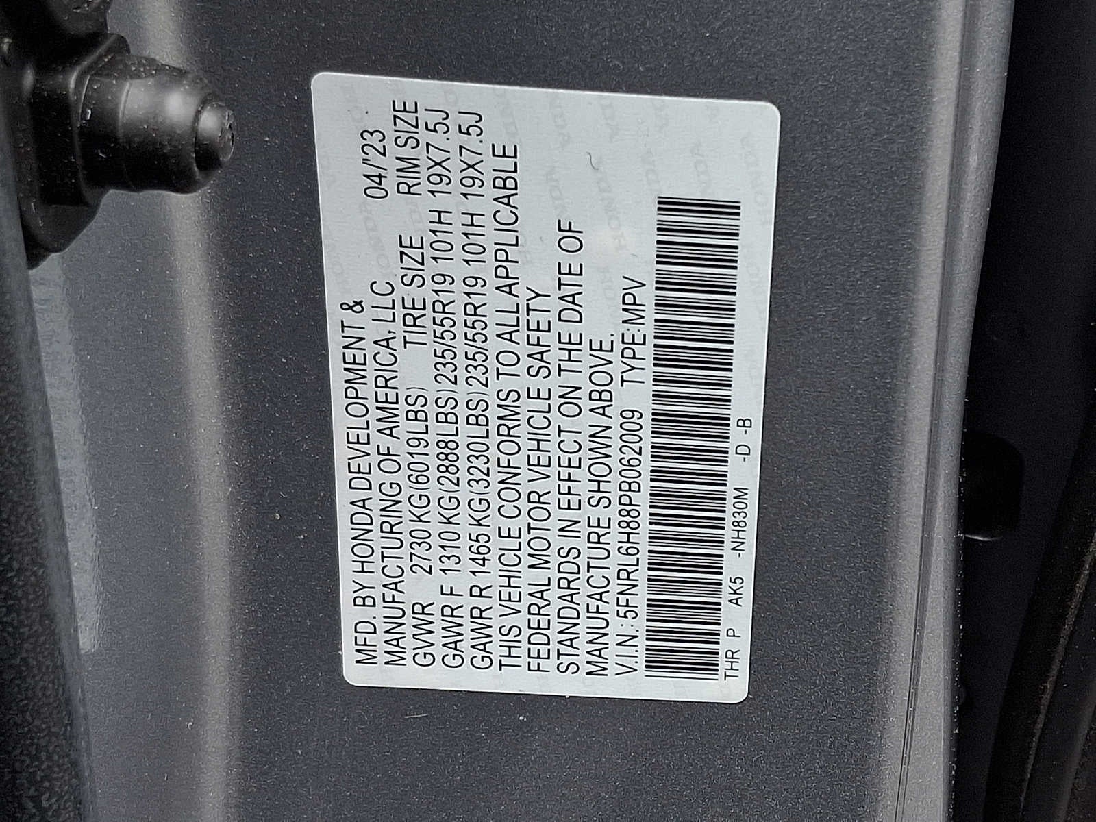 2023 Honda Odyssey Touring