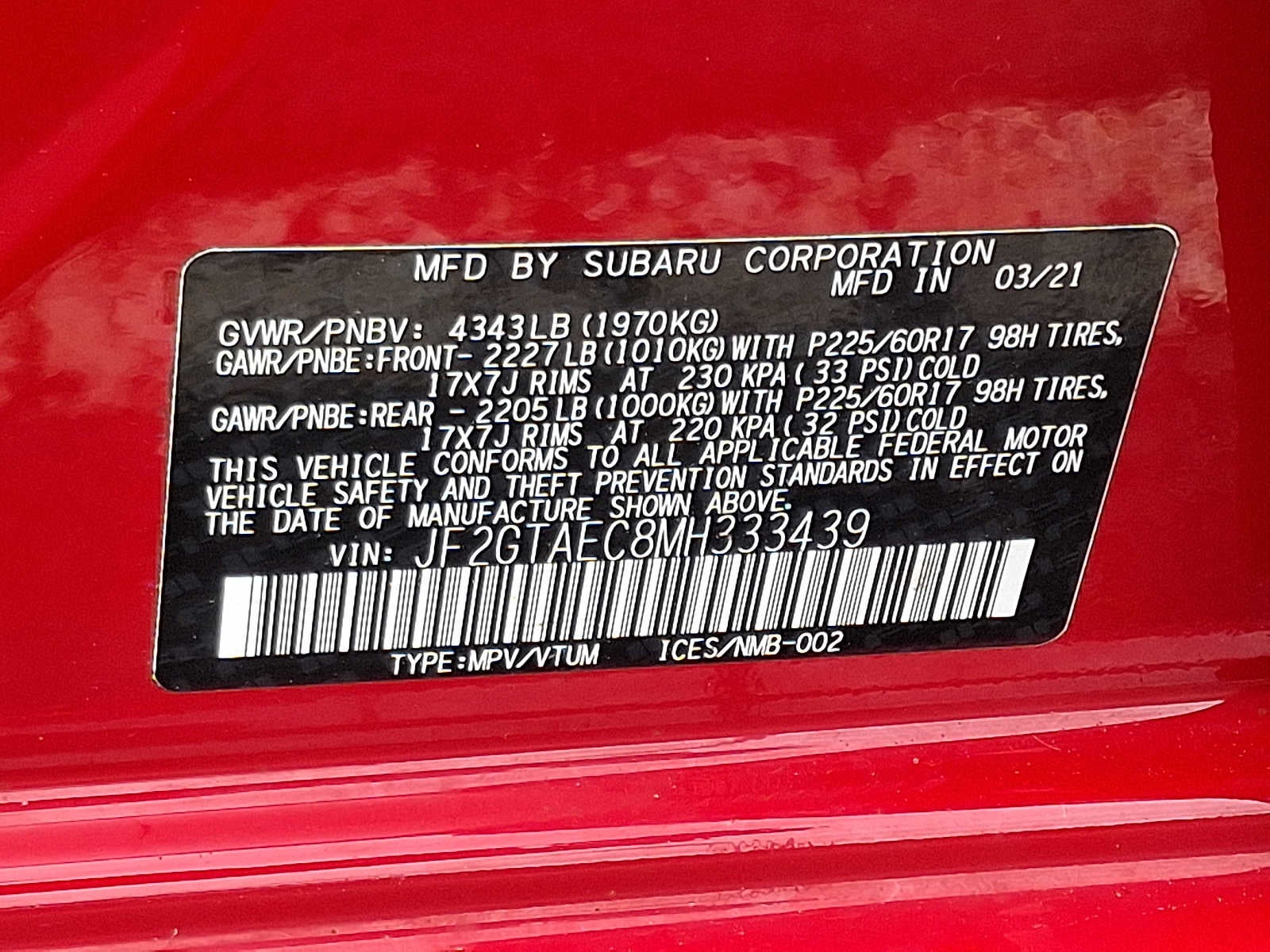 2021 Subaru Crosstrek Premium