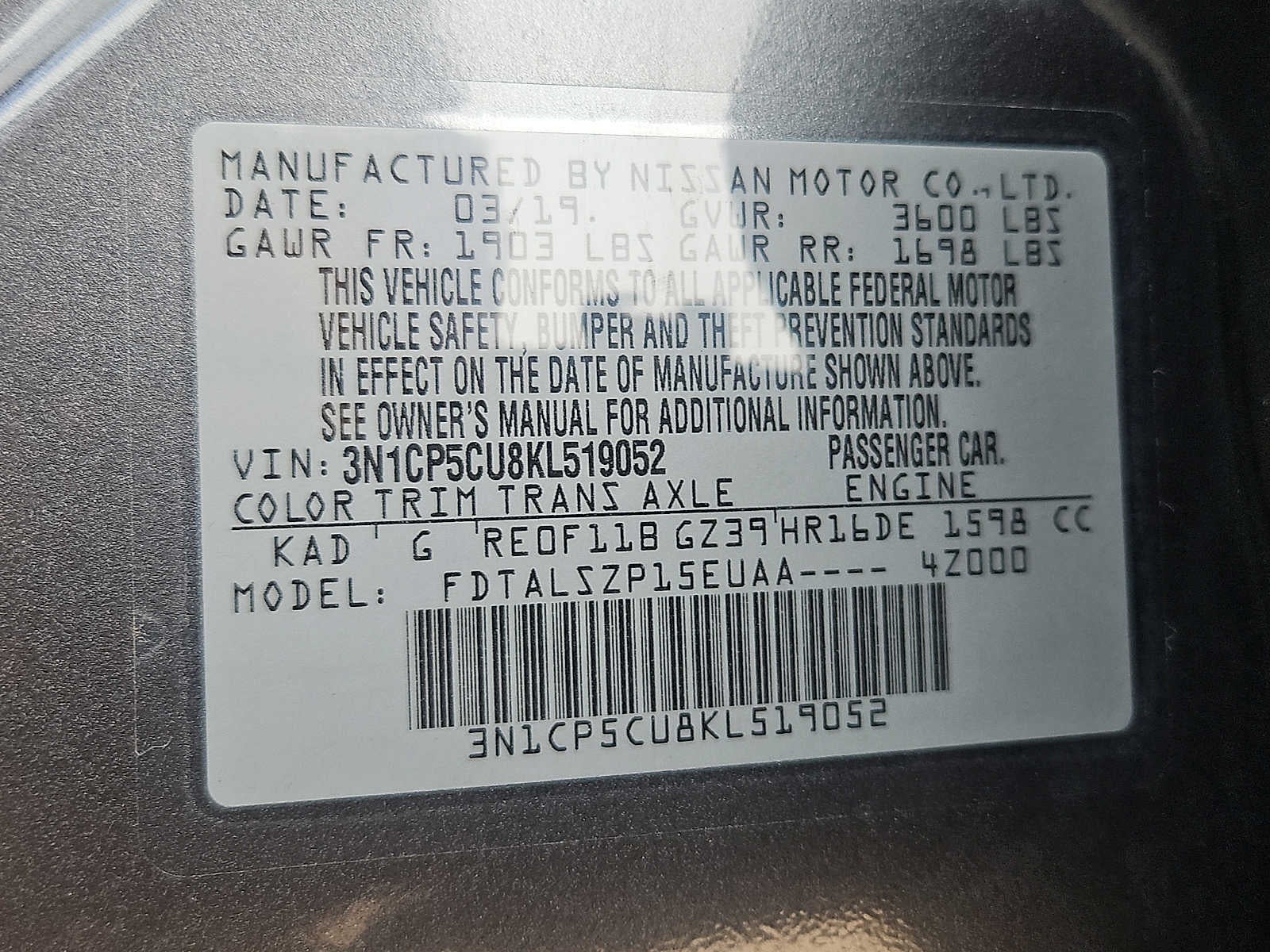 2019 Nissan Kicks SV
