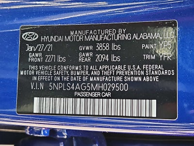 2021 Hyundai ELANTRA SEL