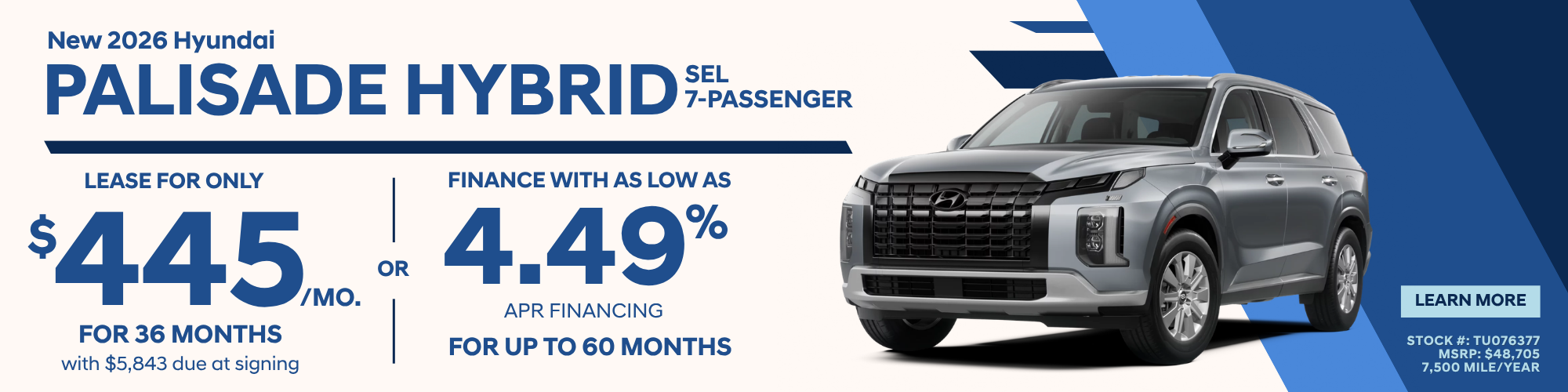  2026 Hyundai Palisade Hybrid Specials at Lester Glenn Hyund