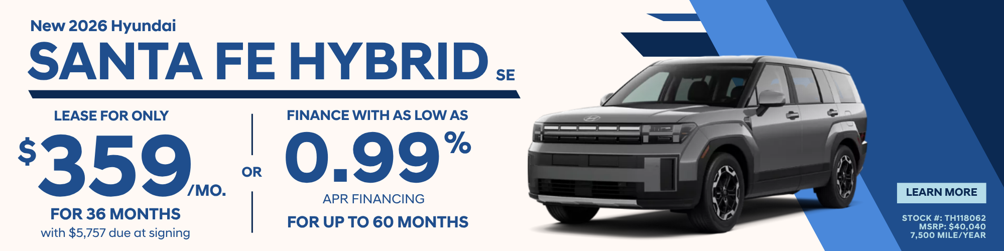  2026 Hyundai Santa Fe Hybrid Specials at Lester Glenn Hyund