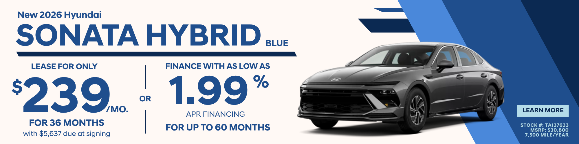  2026 Hyundai Sonata Hybrid Specials at Lester Glenn Hyundai