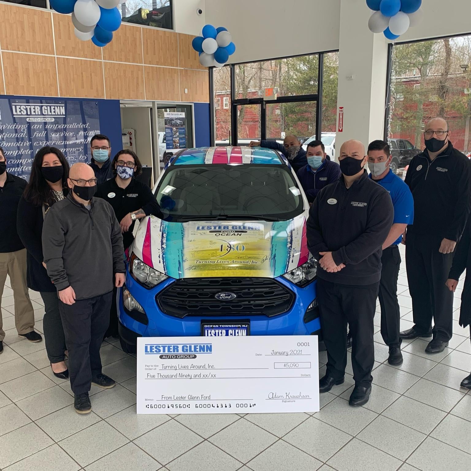 employees with car and cheque