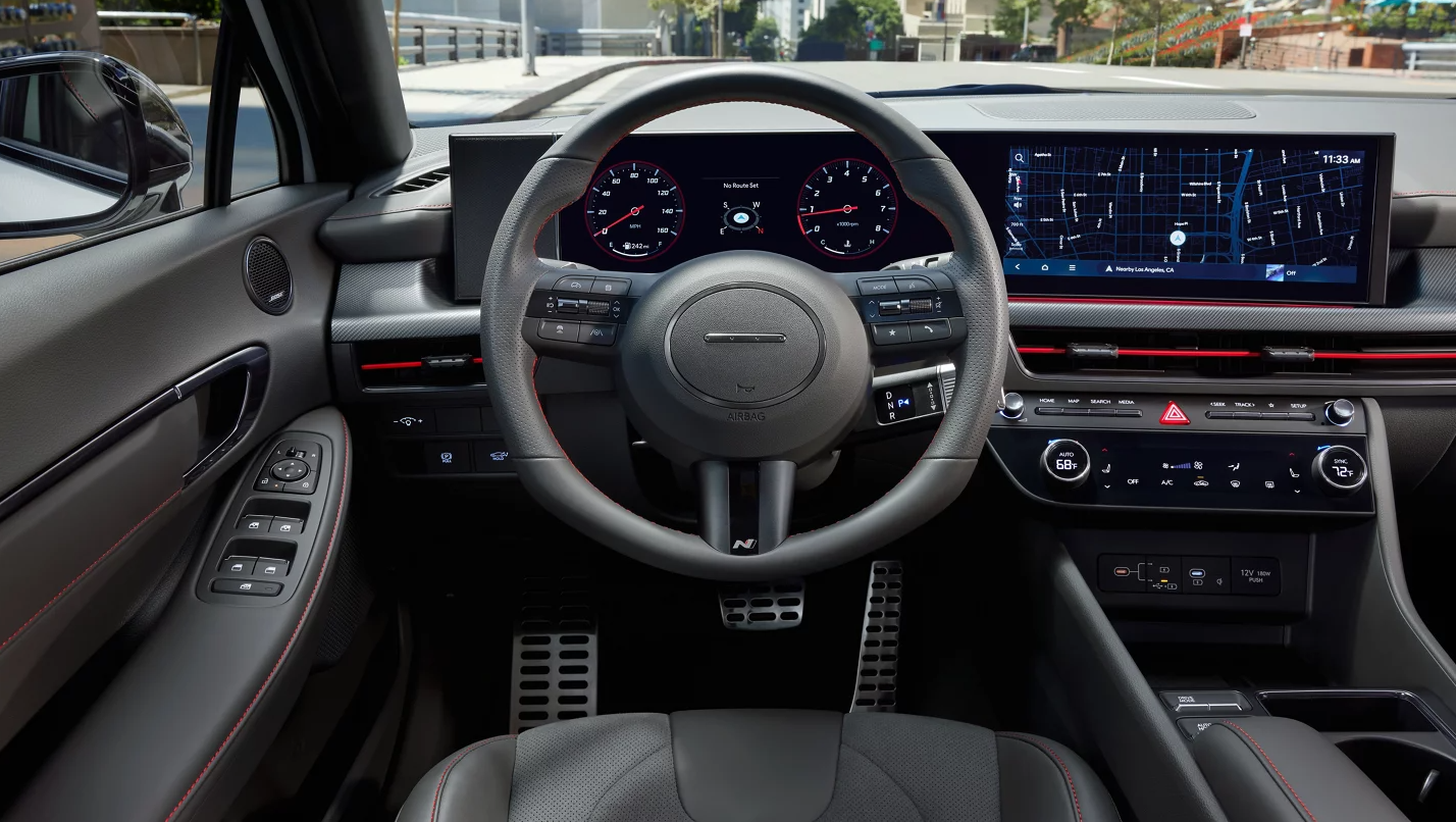 The dual 12.3-inch displays inside the 2026 Hyundai Sonata cabin
