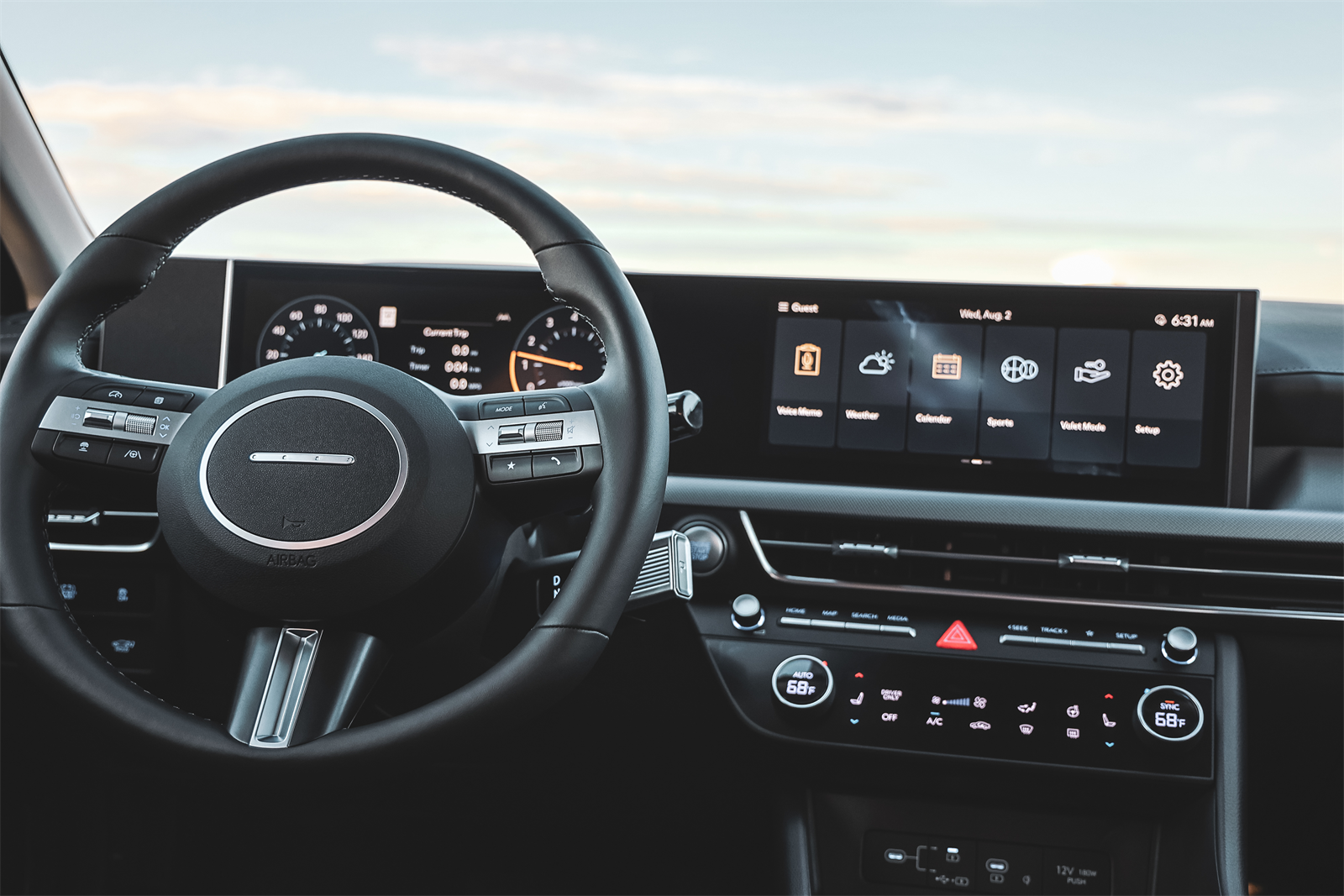 Interior high-definition touchscreen display of the 2026 Hyundai Sonata Hybrid